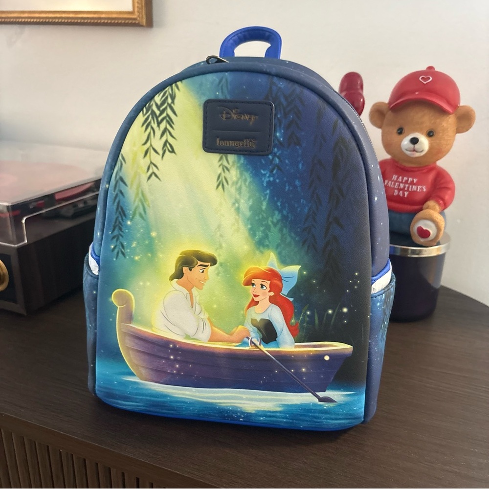 NWT Little Mermaid Couple Boat Ride Loungefly Mini Backpack